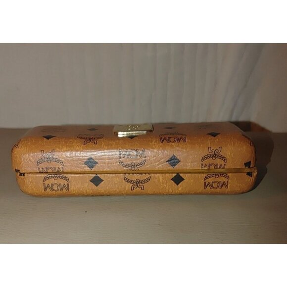 Munchen Vintage MCM Camel Brown Monogram Eyeglass Case Hard Shell 6x3x2 Leather - Picture 14 of 15
